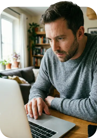 zamyślony mężczyzna